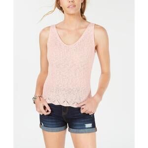 Hooked Up By Iot Juniors Sleeveless Open-Knit Top Size M